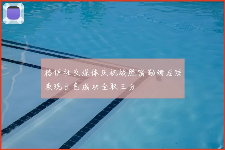 格伊社交媒体庆祝战胜富勒姆后防表现出色成功全取三分